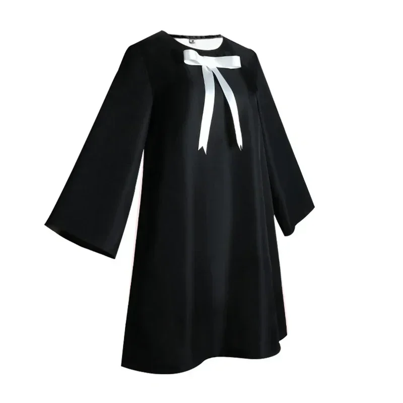 Anya Forger 코스프레 드레스 Anime Spy X Family Forger Anya 코스프레 가발 블랙 드레스 양말 인형 할로윈 의상 여성용 여성용