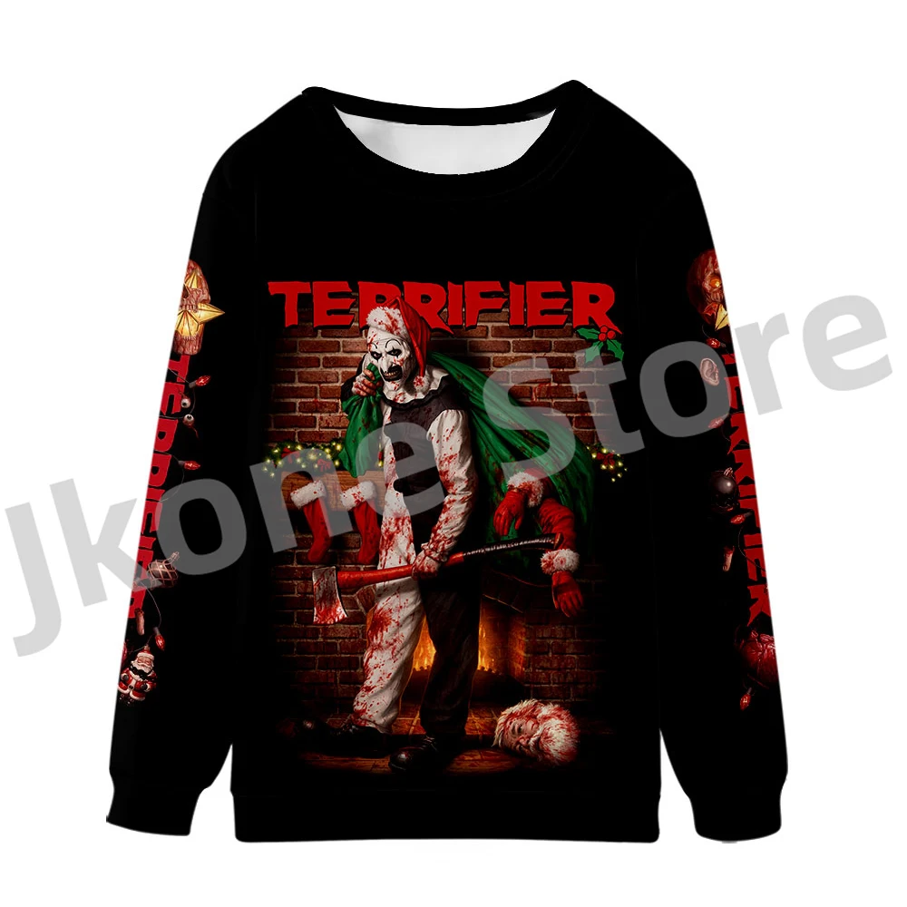 

Terrifier Sweatshirts Christmas Horror Movie Merch Winter Women Men Fashion Casual Long Sleeve T-shirts