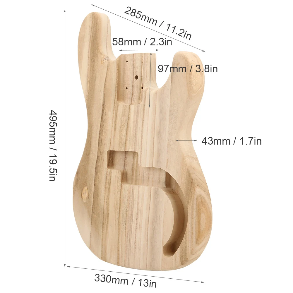 Bass Body Unfinished Guitar Barrel for PB Style Maple DIY Electric Guitar Parts Accessories