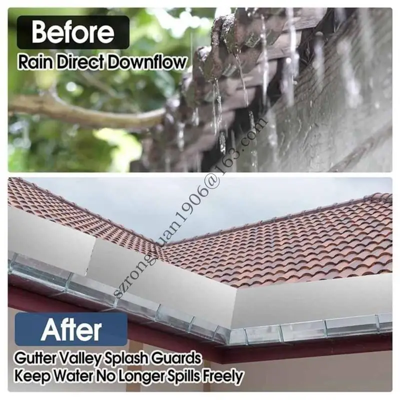 2 pcs atap atap pengalokan gutter gutter valley splash guard penggantian hujan gutut atap atap penjaga yang bertahan .q0kf