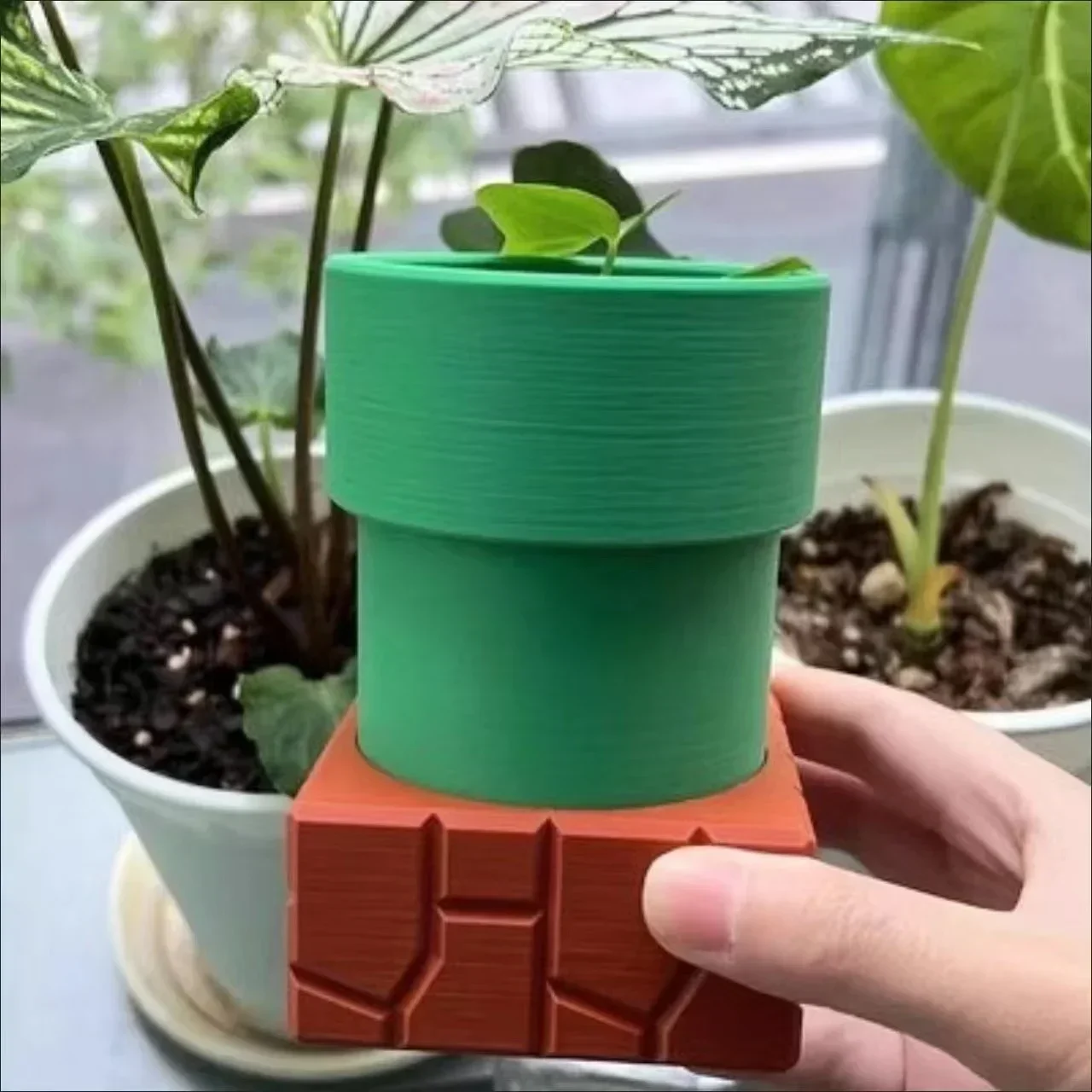 3D Printing Model Piranha Water Pipe Planter Water Pipe Pencil Holder Storage Ornament Cartoon Net