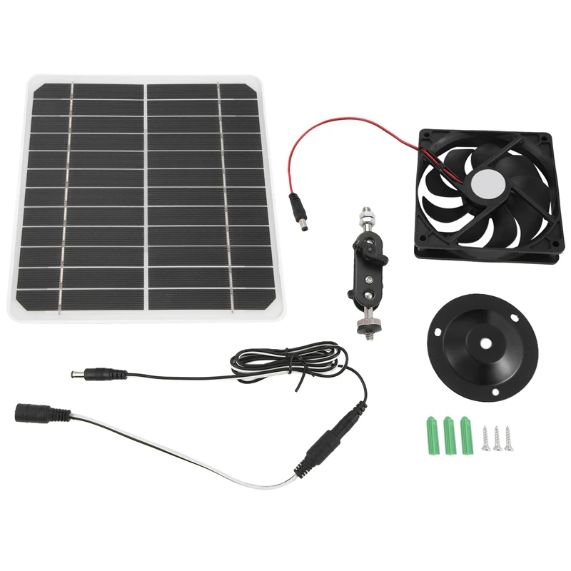 Solar Panel Fan Kit, 15W Solar Exhaust Fan Outdoor Waterproof, Portable Ventilator Exhaust Fan For Chicken House, Shed