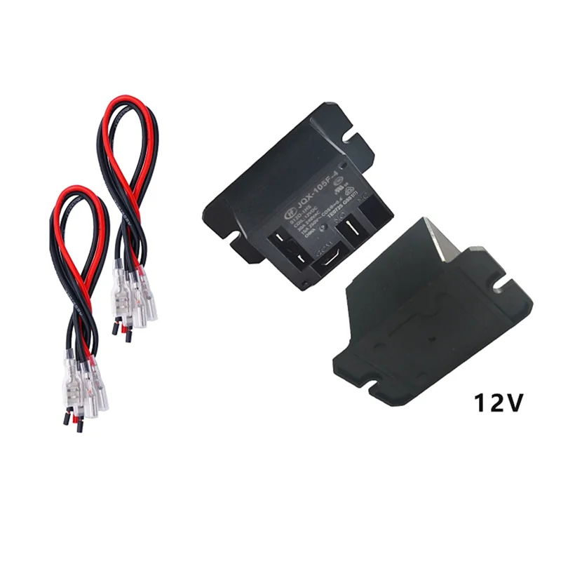 PZHI-SPST Coil Power Relay 2PCS With 8 Quick Connect Terminals Wires Mini Relay HF105F-4-8X DC12V