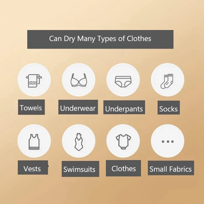Clothes Dryer Portable Mini Dryer Suitable for Quick Drying Clothes While Traveling, , or in Hotels EU Plug-A23R