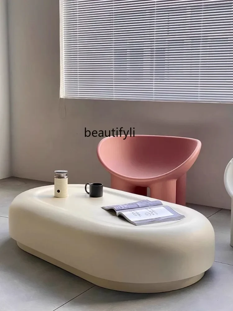 

K185 Sili Style Soap Dish Coffee Table Designer Oval Personality Fiberglass Tea Table Mid-Ancient Soft Outfit living room furnit