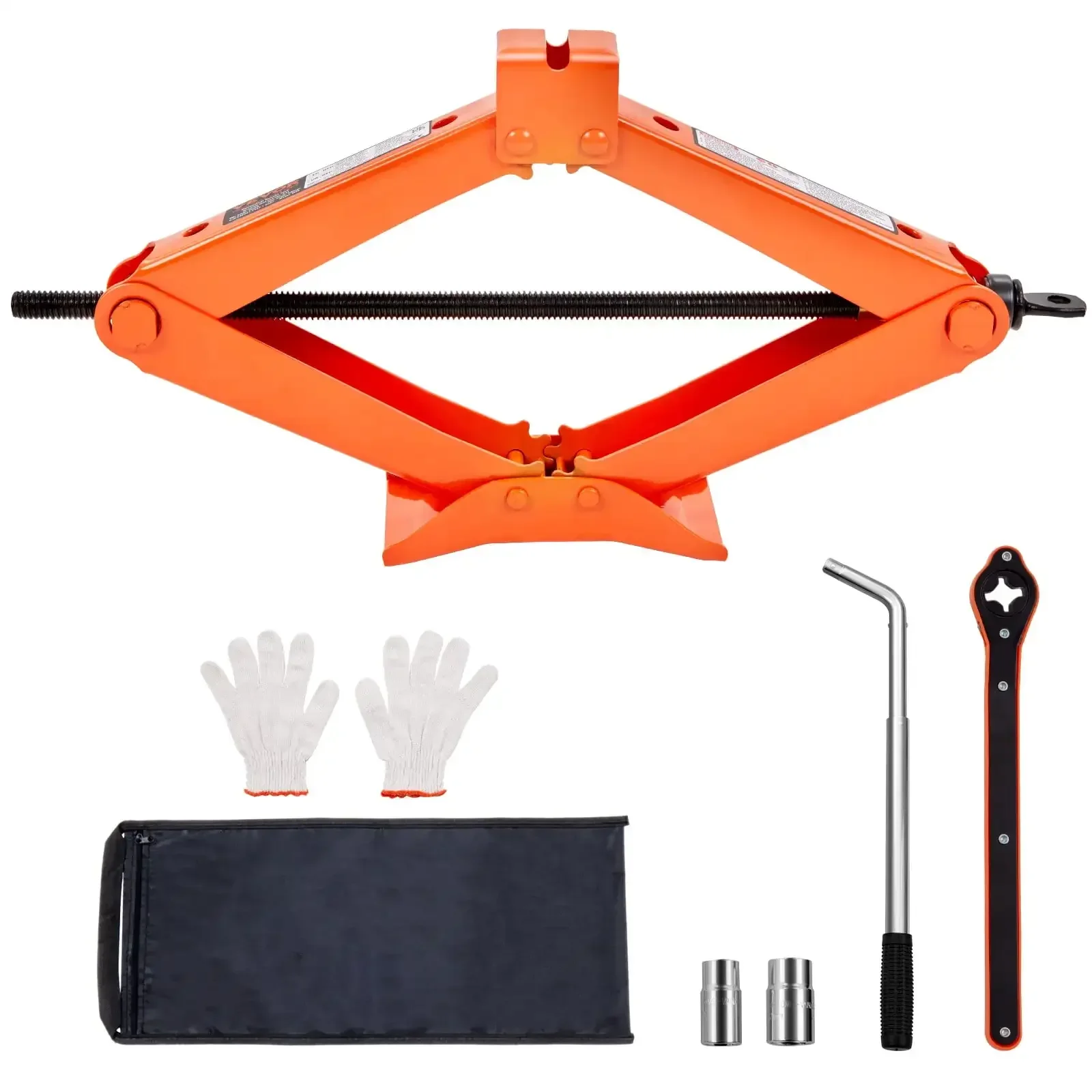 

Scissor Jack, 2.5 Ton/5512 lbs Scissor Car Jack, 3.7"-17.1" Lifting Range Scissor Lift Jack with Ratcheting Handle and L-Wrench