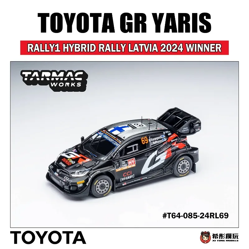 In stock 1:64 RALLY LATVIA 2024 WINNER alloy miniature replica vehicle model, boy toy gift, room collection statue