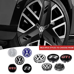 4pcs Car Wheel Center Hub Cap Badge Cover Wheel Sticker For Volkswagen VW R-line GTI R Polo Golf Passat Magotan Tiguan Jetta