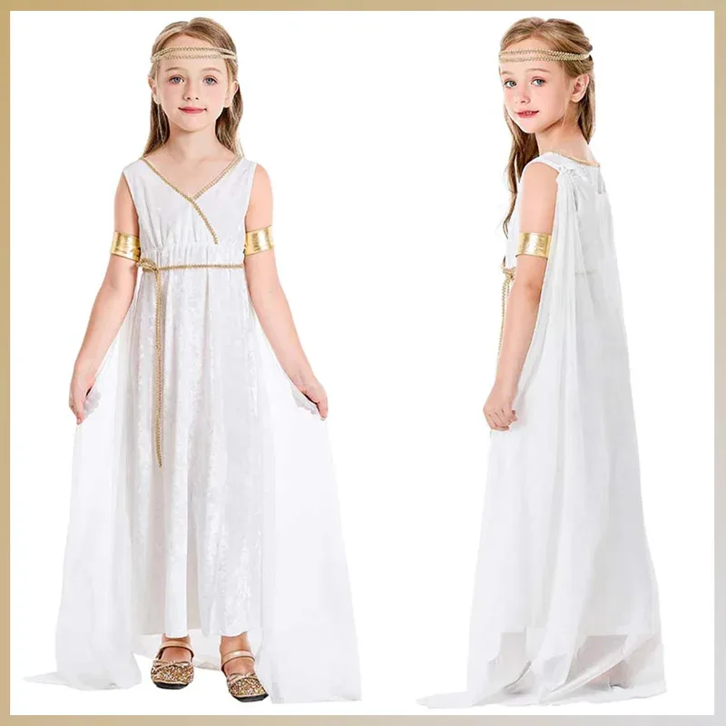 الجملة الآلهة اليونانية تأثيري طفل الفتيات دور اللعب المرحلة زي الاطفال لعب الأدوار ملابس الأطفال الخيال ملابس للحفلات