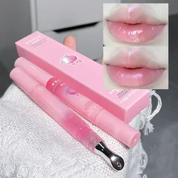 Peach Jelly Lips Oil Lip Balm Moisturizing Clear Fruit Lip Glaze Transparent Fullness Lip Tint Serum Primer Make-up for women