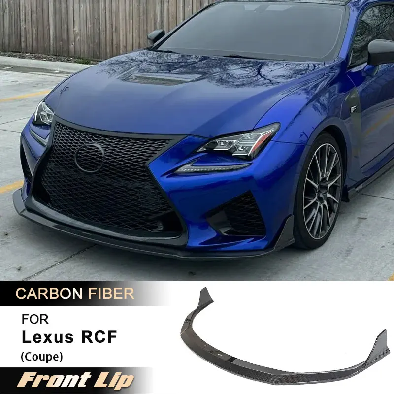 Car Front Bumper Lip Spoiler For Lexus RC F Base Coupe 2-Door 2015-2018 Racing Front Lip Chin Apron Splitters Carbon Fiber