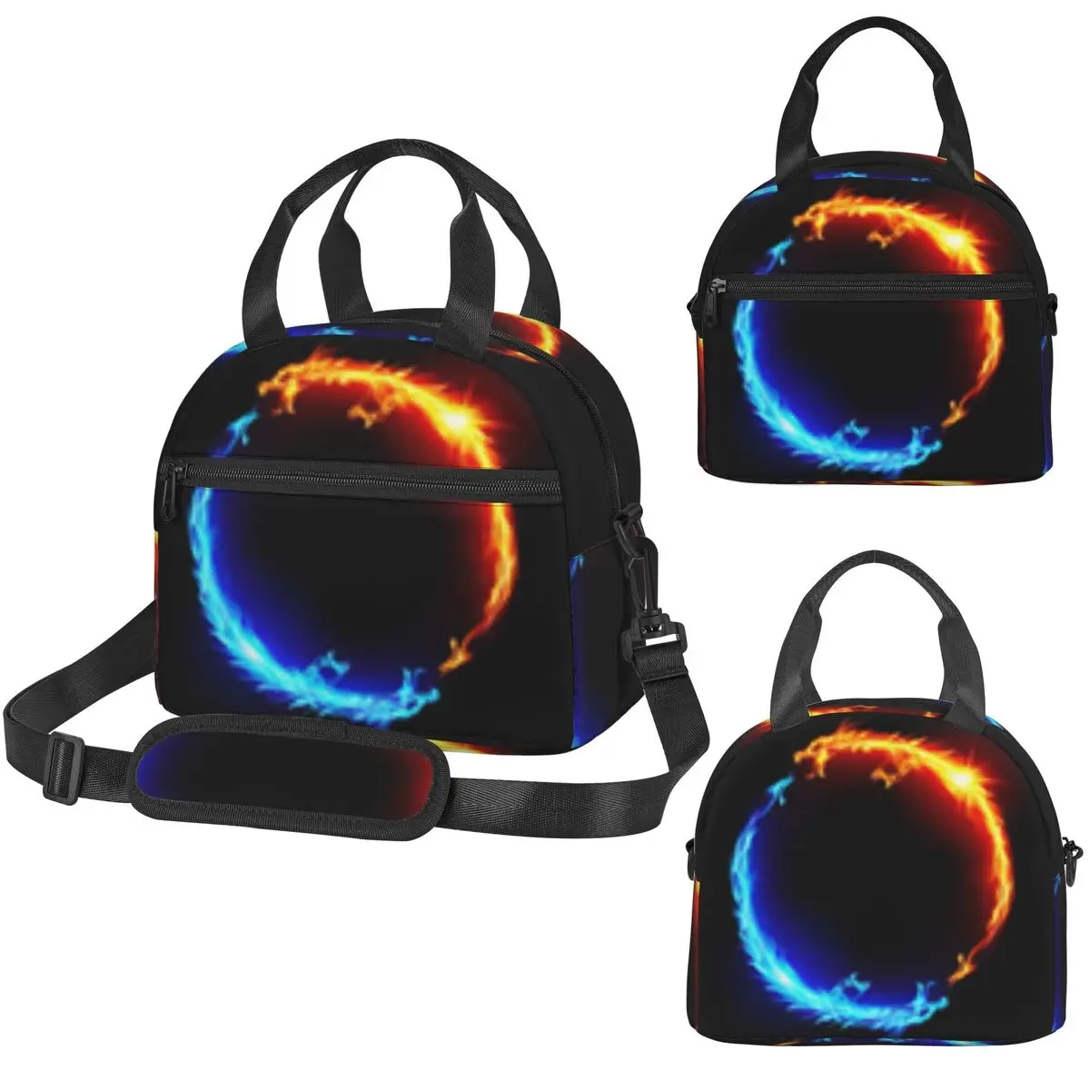 Red Fire Dragon Insulated Lunch Bag for Kids School Cooler Thermal Box Tote Leakproof Lunch Boxes