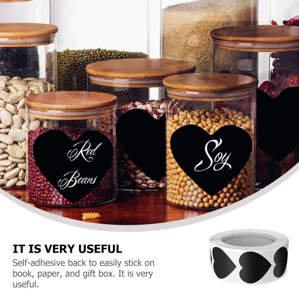 

1 Roll Black Heart Seal Stickers Strong Adhesive Multi-Function Gift Label Sealing Stickers for Packaging Baking Wedding