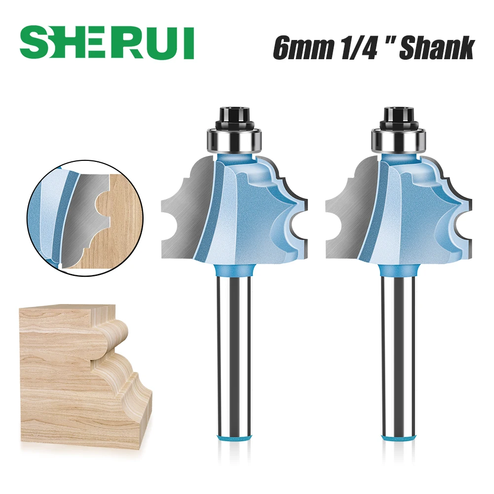 

1pc 6mm 1/4in Shank Roman Ogee Bit Edging and Molding Router Bit Cabinet Door Panel Knife Woodworking Milling Cutter