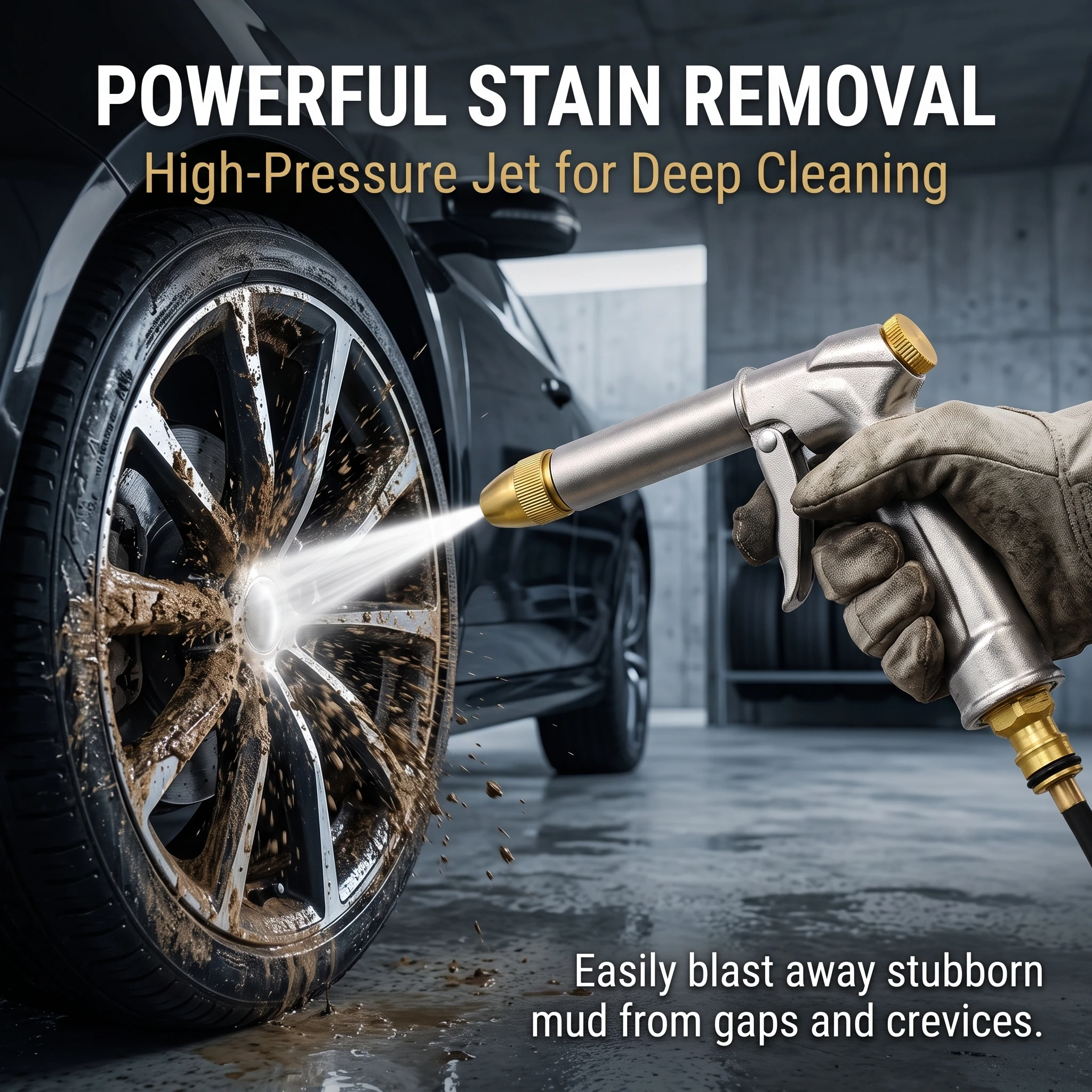 All Metal High Pressure Spray Gun Brass Nozzle Powerful Water Jet Car Washing Wheel Clean Garden Hose Sprayer Tool