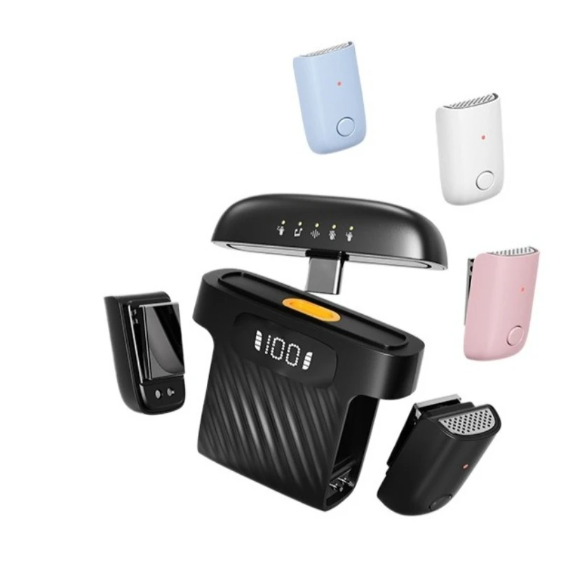 

Mini wireless collar microphone, one to two with charging compartment, intelligent noise reduction collar microphone