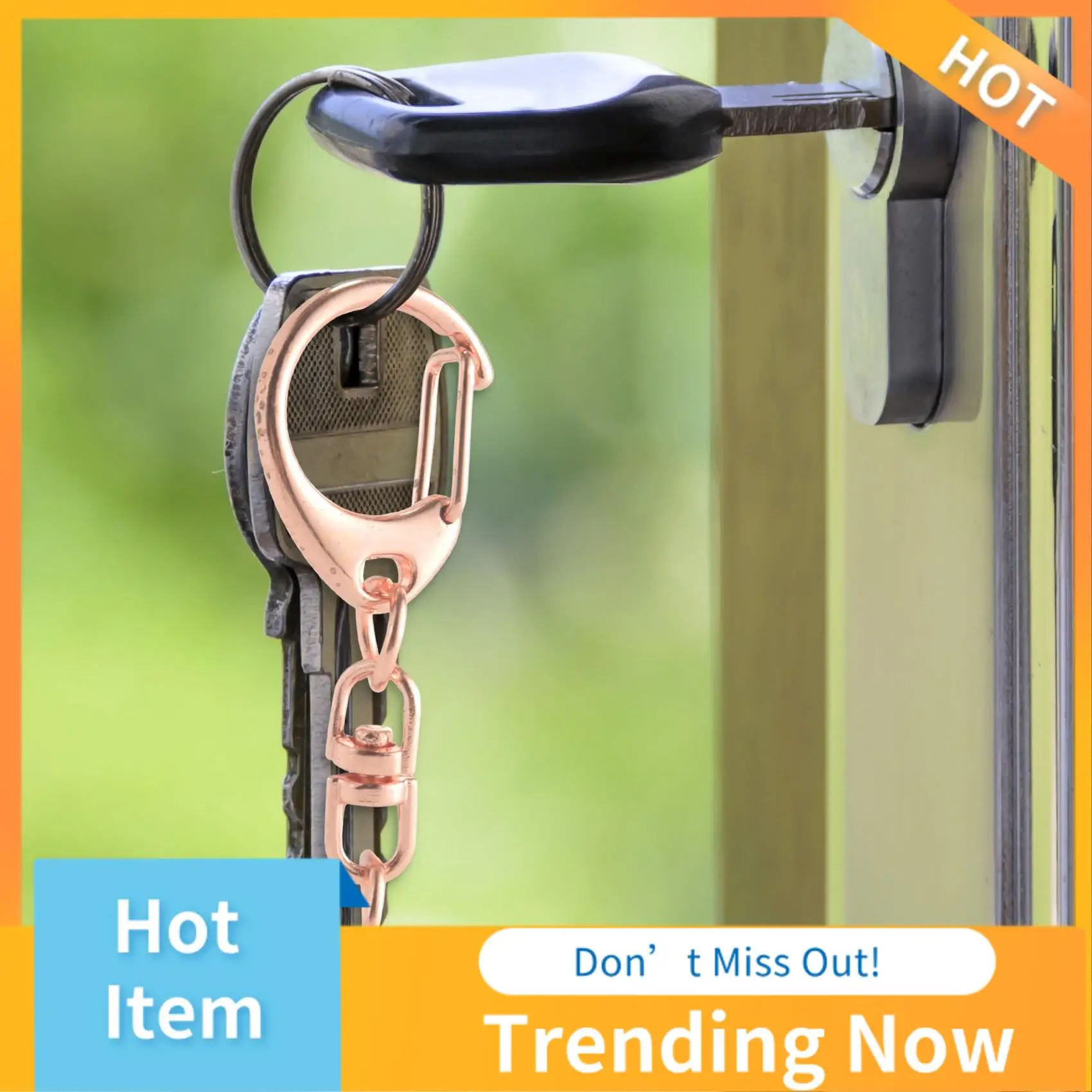 ABNL 50 Pcs Rose Gold Keychain, Spring Snap Key Ring With Chain And Jump Rings, DIY Key Chain Parts For Craft Hanging Buckle