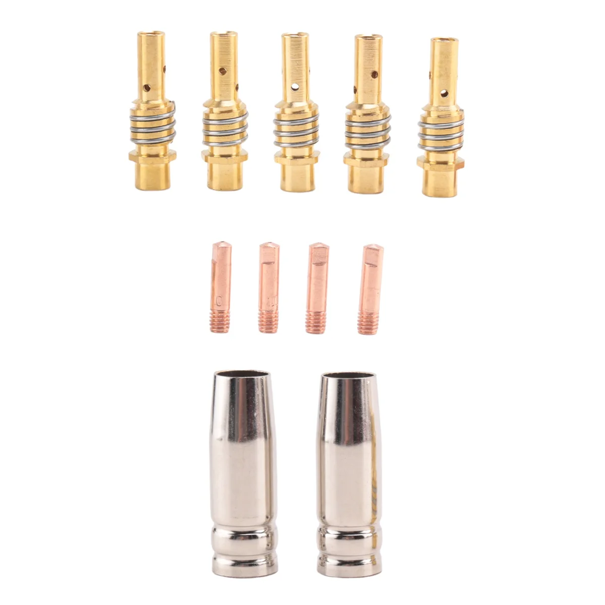 Nozzles Contact Tips Holders Welding Parts Set Mig Welder Consumable Accessory Fit for 15AK Torch Welding Machine 1 MM