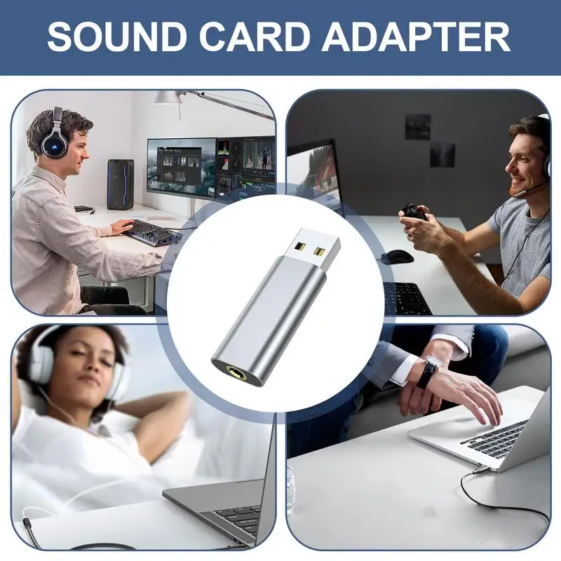 USB Sound Card 3.5mm External Sound Card Universal USB Headset Adapter Driver Free USB Audio for Game League of Legend Headset