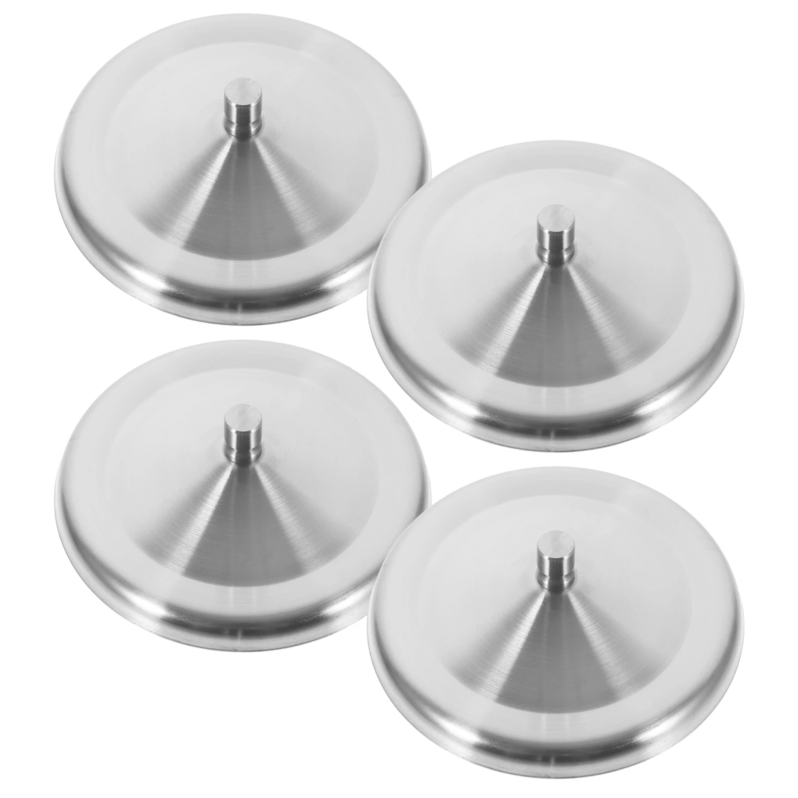 

4pcs Stainless Steel Cup Lid Heat Resistant Travel Mug Cover Silver Hot Drink Hygiene Easy Clean Craftsmanship