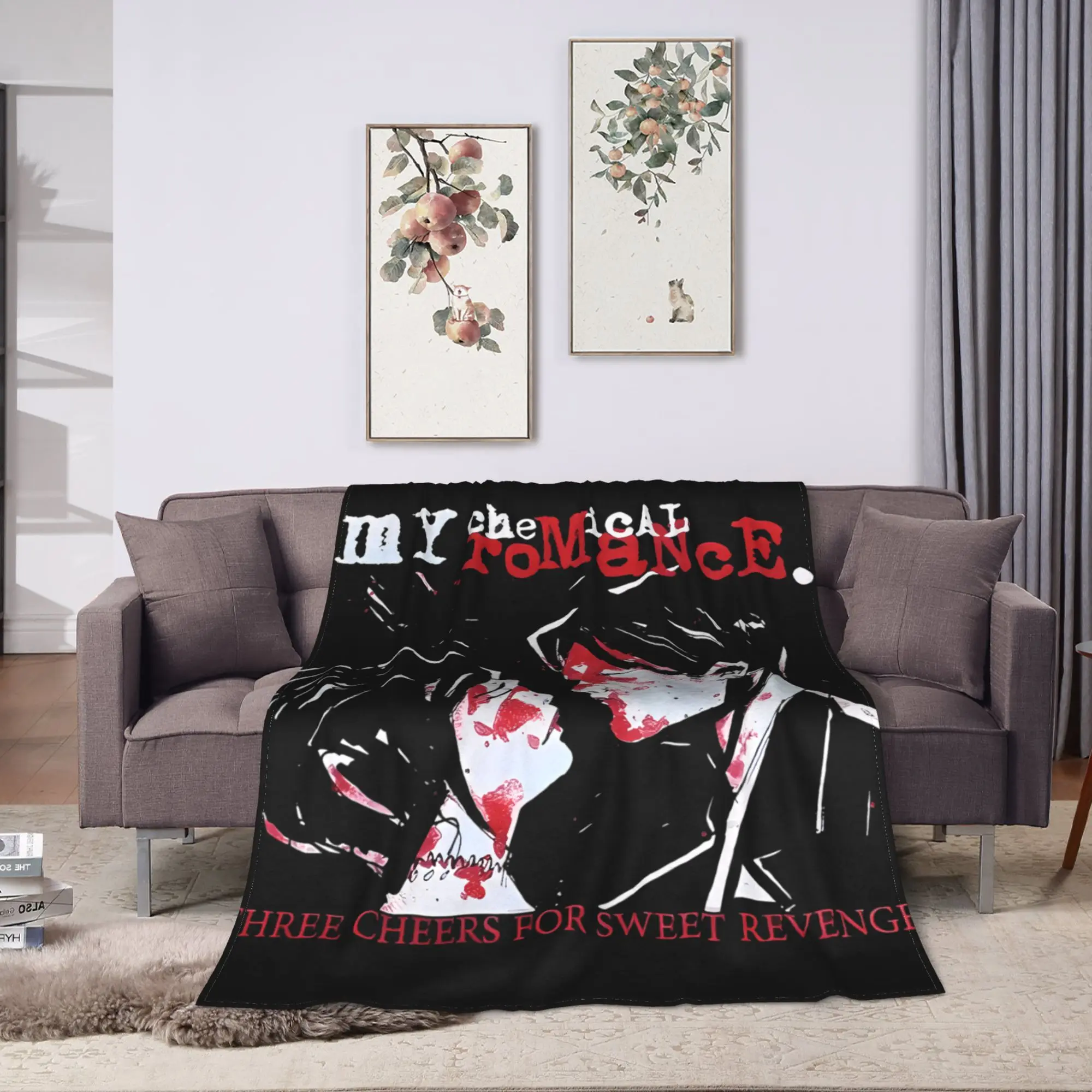 Warm Soft Blankets Decorative Rock Band My Chemical Romance Music Cover Throw Blanket  Flannel Bedspread For Chair Bed Cover