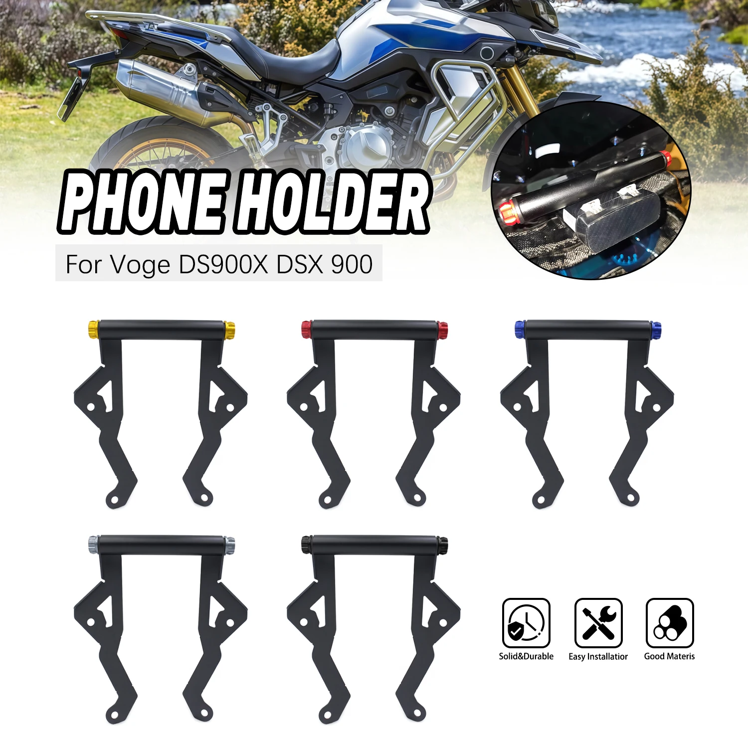 

12mm 22mm Handle Extension Bar GPS Navigation Phone Holder Bracket For Voge DS900X DSX 900 900DSX CNC Navigation Bracket