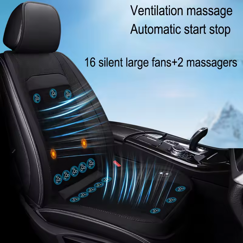 Dc12v16 מכונית מאוורר קיץ מגניב מושב אוויר כרית עם מאוורר מהיר אוורור מכונית מושב קירור