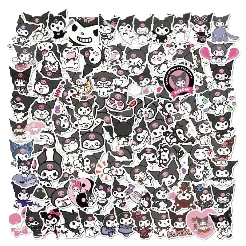 50Pcs Sanrio Hello Kitty Kuromi Melody Cinnamoroll Sticker Kawaii Laptop Skin DIY Diary Stationery Stickers Kids Toys Gifts New