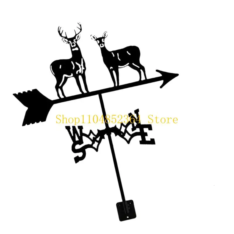 652F Weather Vane Rooster Design Roof Mount Yard Decoration Metal Wind Direction Light Outdoor Farmhouse Ornament Accessories