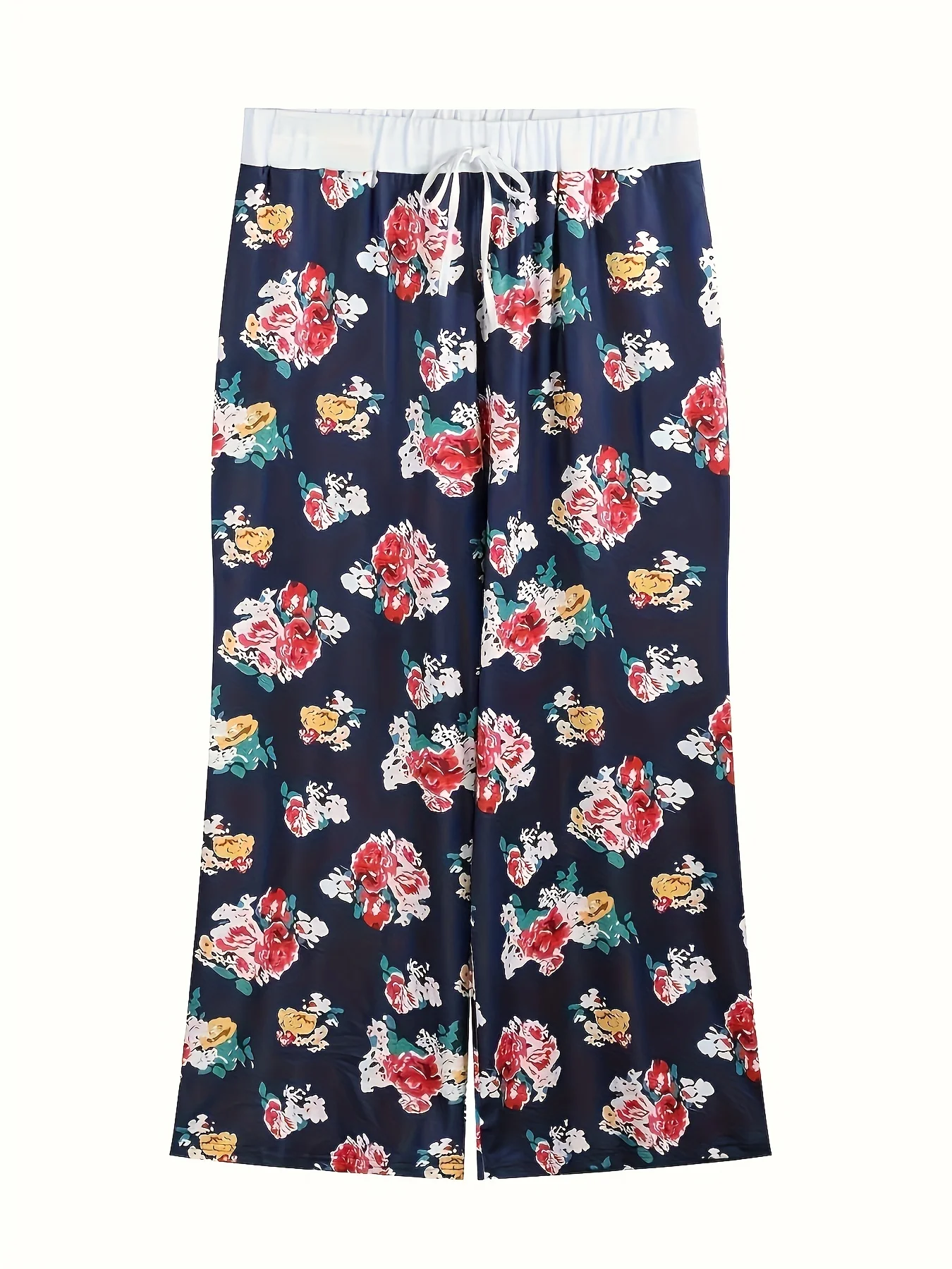 بنطال كاجوال نسائي كبير منسوج مطبوع