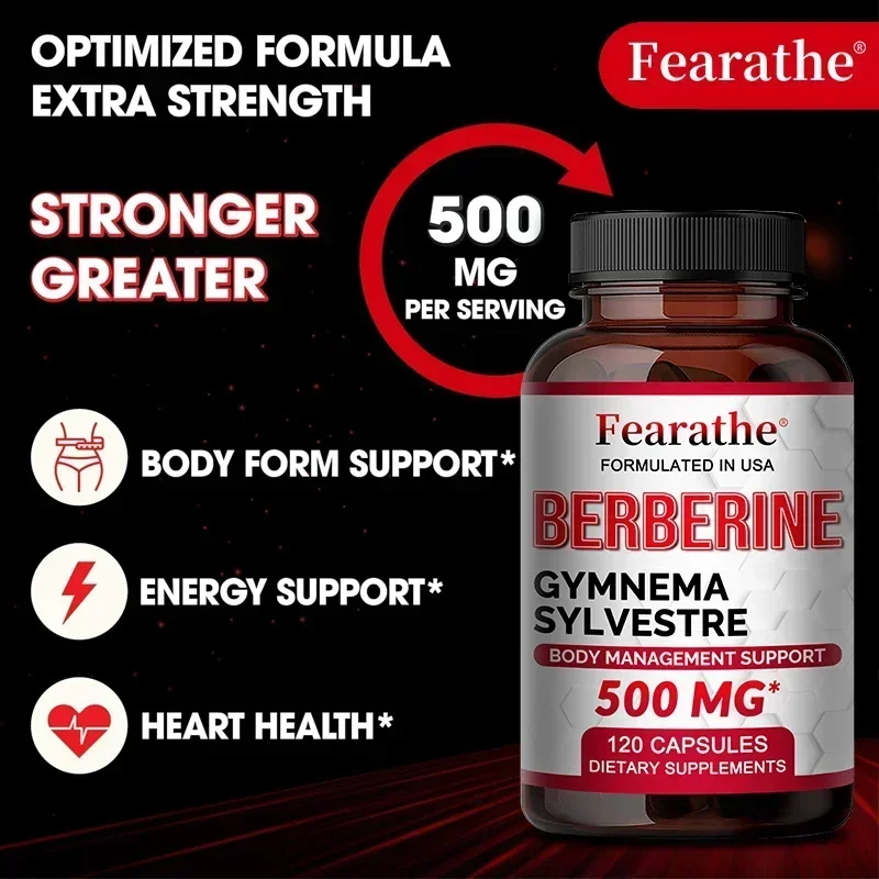 Berberine with Gymnema Sylvestre Extract 500 mg - High Absorption, Fat Burning, Weight Management, Energy Supplement