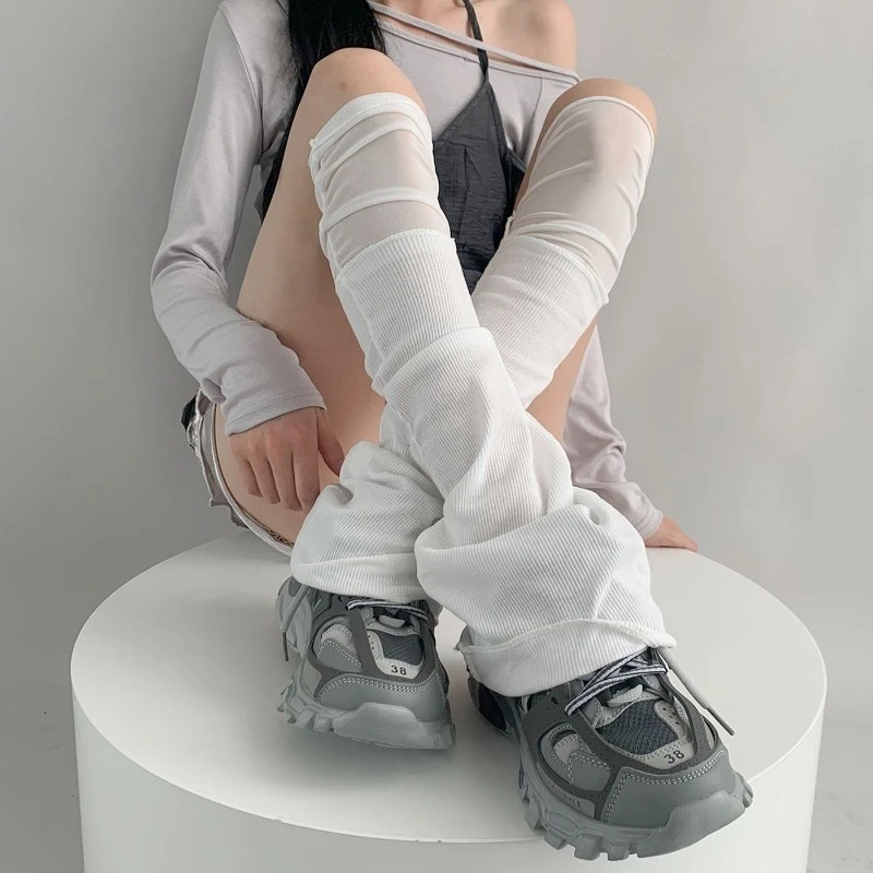 New Spring/Autumn Japanese Style Patchwork Leg Covers Ballet Sweet Flared Leg Warmers Y2k Knee High Stacked Sock JK Slouch Socks