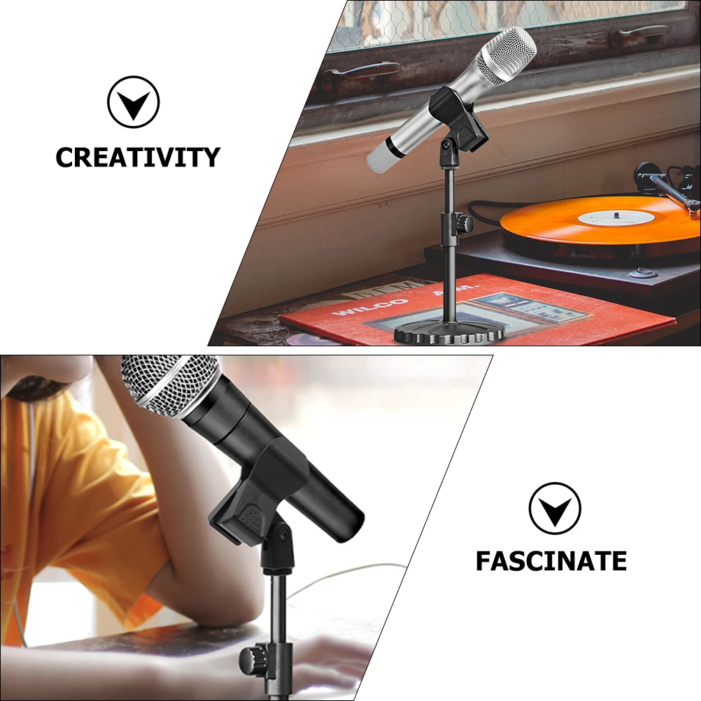 

2pcs Microphone Clip Durable Portable Home Use Plastic Smooth Surface Adjustable Height Inclination Close Recording Installation