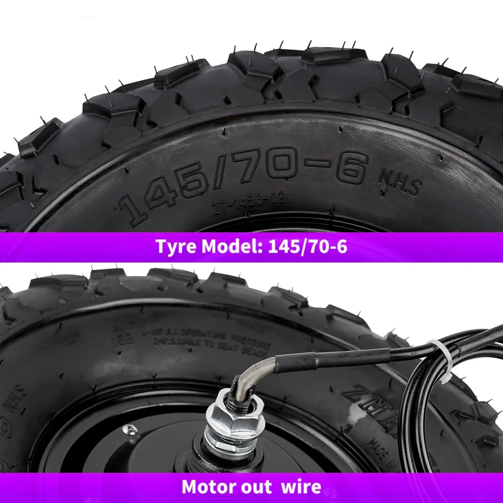 Electric Wheelbarrow Cart 14.5 inch 24V 36V 48V 350W 500W Electric Gear Hub Motor Kit High Torque Brushless Wheel with Off Road