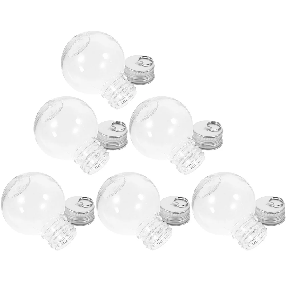 

6Pcs Transparent Bulb Bottles Portable Clear Juice Bottles Leakproof Airtight Plastic Drink Containers for Milk Yogurt