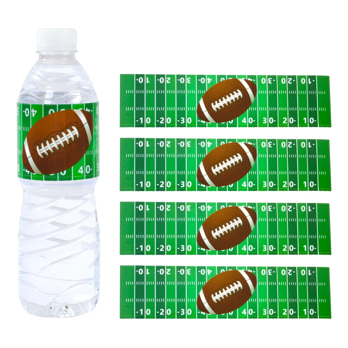 10pcs Rugby Bottle Stickers Happy  Rugby Birthday Party Decoration Kids 1st Birthday Baby Shower Party Supplies