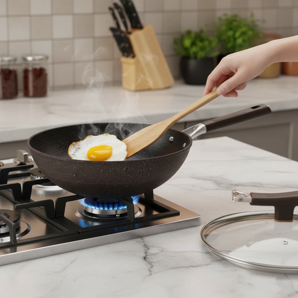 

Titanium Non-Stick Wok, Healthy Coating-Free Frying Pan for Induction/Gas Stove, Durable & Easy-Clean Household Cookware