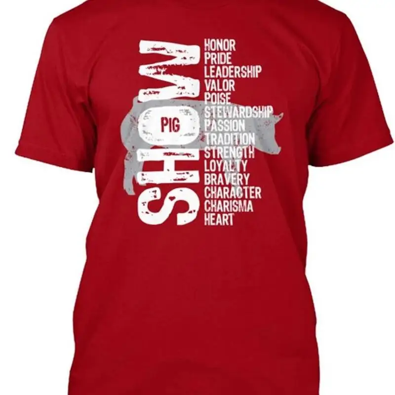 Show Pig Pride In Your Program Size Premium T shirt M 2XL