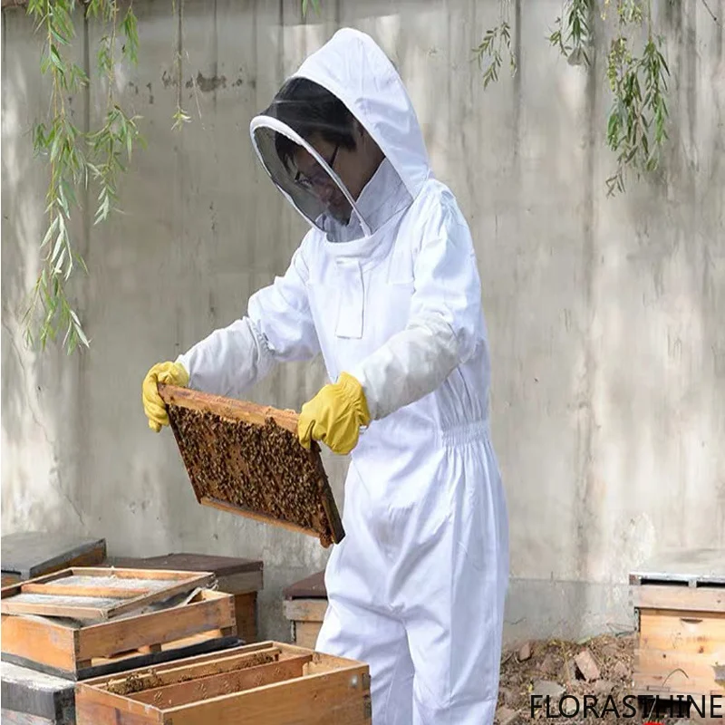 Cotton Full Body Beekeeping Clothing Veil Hood Hat Clothes Jacket Beekeeping Protective Suit Bee Suit Equipment