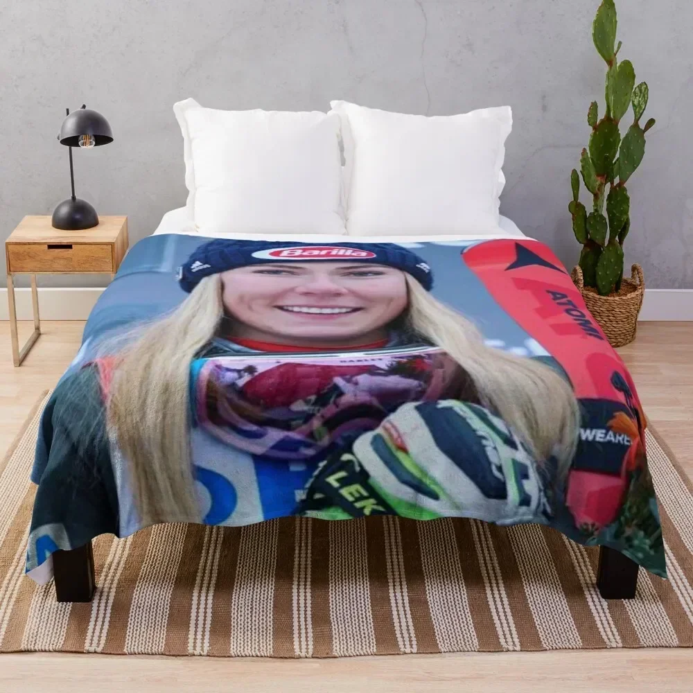 

Mikaela shiffrin Throw Blanket Soft Bedroom Blanket for Night Sleeping