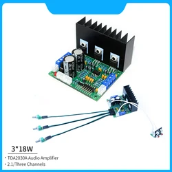 18W TDA2030A Audio Amplifier Board TDA2030 2.1 Three Channels Bass Treble Tone Control Power Amplifiers With 20cm Extension Cab