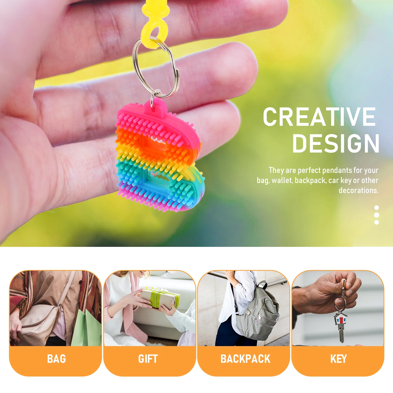 

2Pcs Colorful Alphabet Key Chains Creative Durable Key Accessories Bag Car Pendants Stress Relief Decorations Bag Pendants