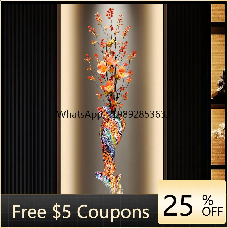 Vertical high vase entrance entrance niche ornament high-end feeling living room TV cabinet next to decorative handicrafts