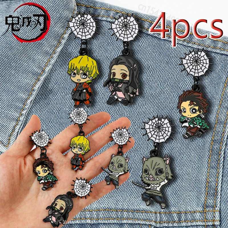 New Demon Slayer Pins Anime Cartoon Enamel Pines Kamado Nezuko Kamado Tanjirou Brooches Backpack Badge Pin for Friends