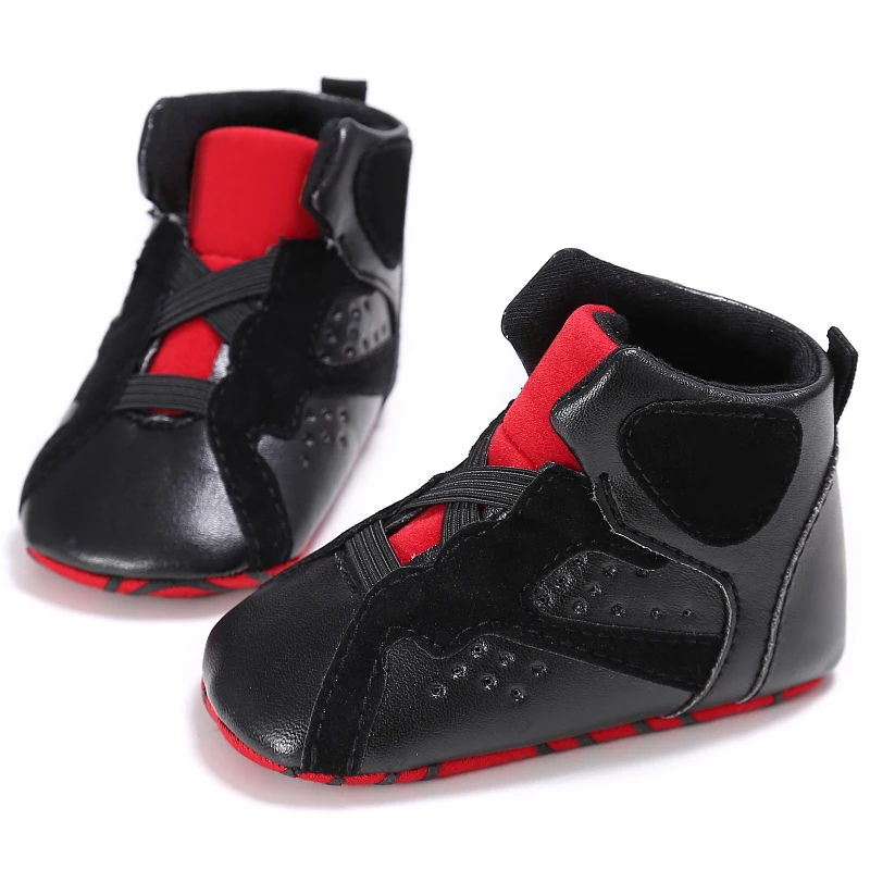 Spring and Autumn Fashion Trend Boys High Top Basketball Shoes Casual Anti slip Sports Shoes First Step Shoes for 0-1 Years Old