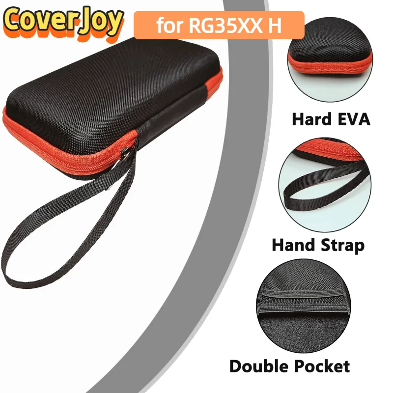 حافظة منظم مقاومة للصدمات من CoverJoy لوحدة التحكم المحمولة ANBERNIC RG35XX H صندوق تخزين واقي من مادة EVA مع حزام لليد