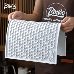 Bincoo 30x20cm Coffee Pressed Powder Mat Drain Mat Bar Mat Non-slip Tabletop Protective Mat Coffee Workbench Supporting Tools