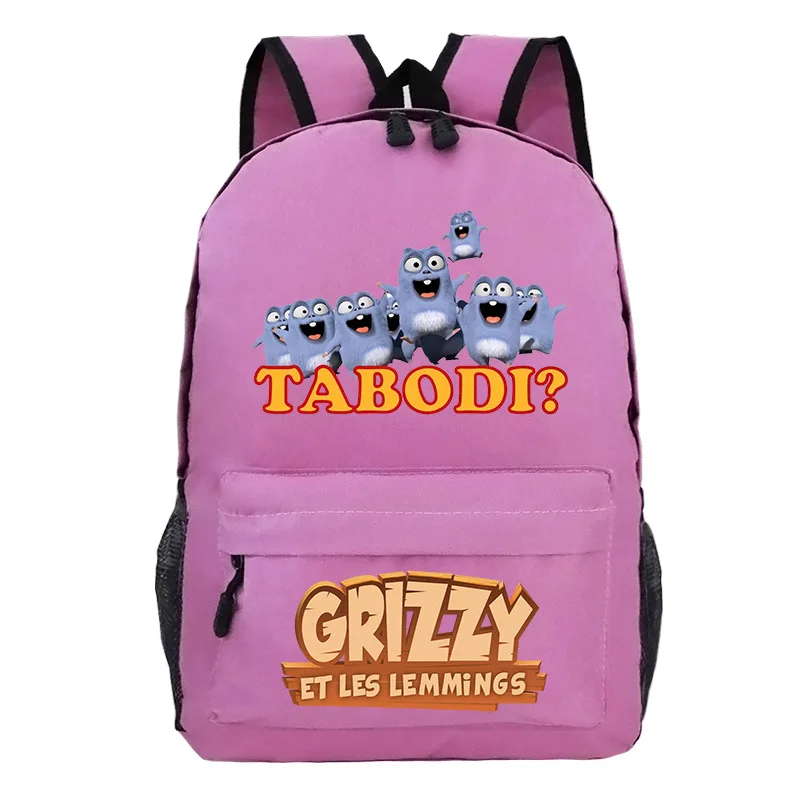 Cartoon Grizzy And Les Lemmings Backpack Boys Girls School Bags Kids Kawaii Bookbag Student Backpacks Travel Bag Knapsac Mochila