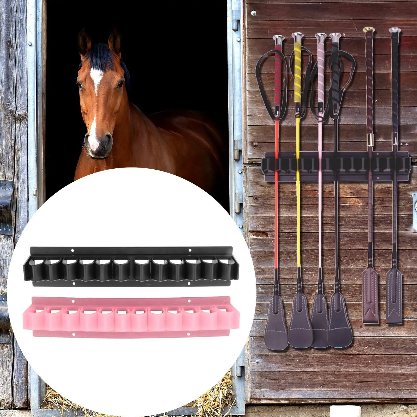 Stables ركوب سوط حامل الرف المنظم سوط / حامل المحاصيل الحائط