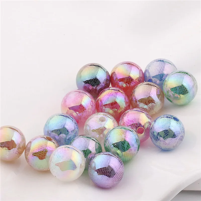 

New style 50pcs/lot 16mm uv print Lace effect geometry rounds shape acrylic beads diy jewerly earring/bracelet accessory